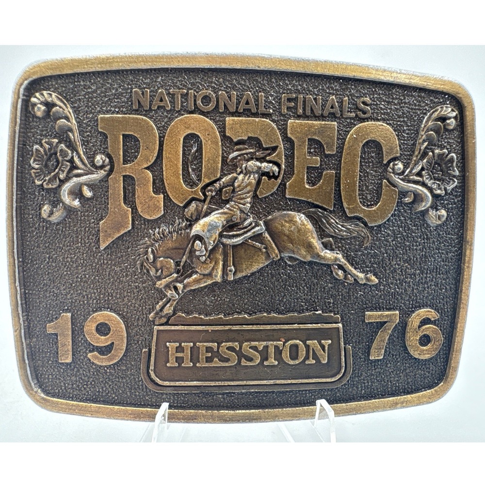 1976 Hesston Bicentennial Belt Buckle National Finals Rodeo NFR Limited Edition